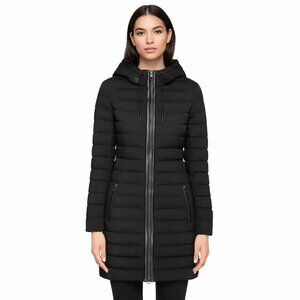 Mackage Calna Black Puffer Goose Down w/ Leather Trim Jacket (Size M)